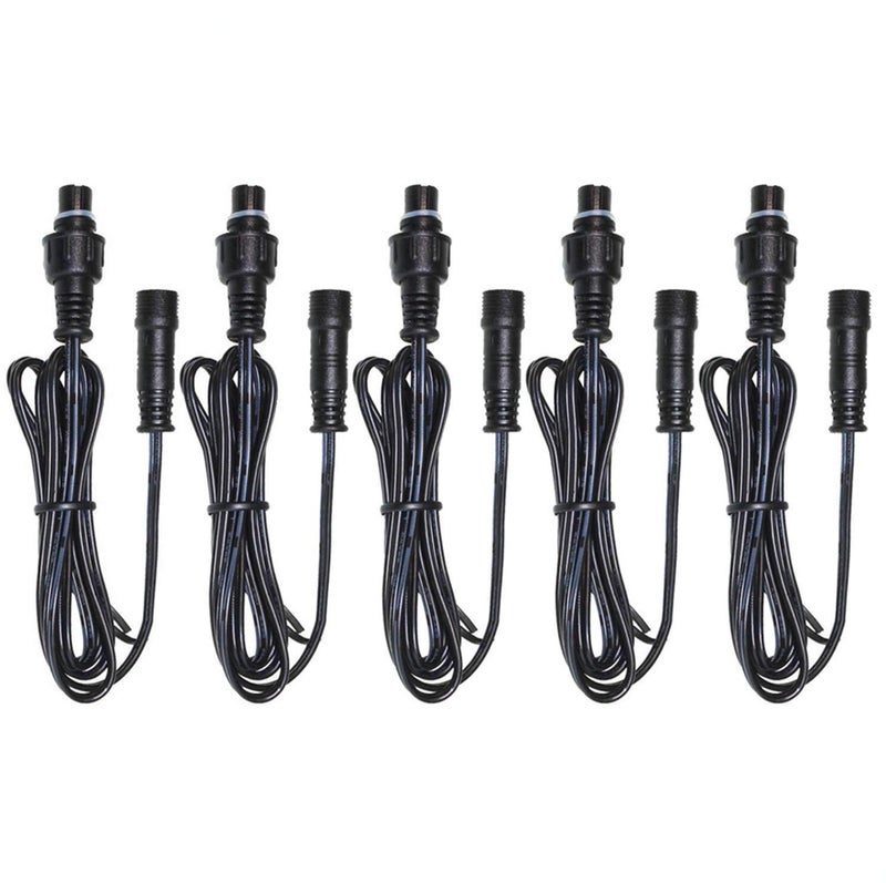 SMY Lighting Extension Cord Black Outdoor 3.3 ft Cable with Male and Female Connectors 1Meter/PCS 5Pack for SMY Lighting LED Deck Lights-UL Listed - Image 1